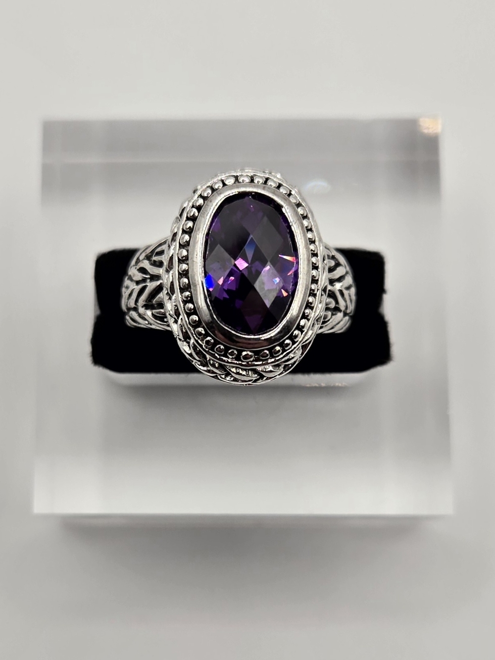 Amethyst Style Ring Size 7 – Vintage Statement